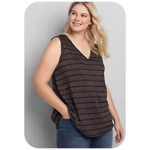 PLUS lane Bryant metallic striped top